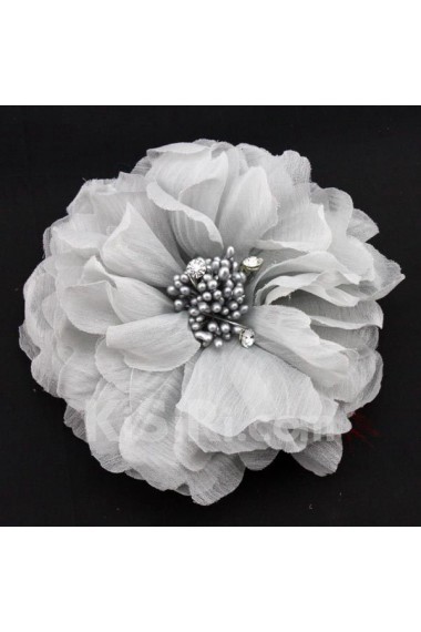 Silver Fabric Flower Wedding Headpieces