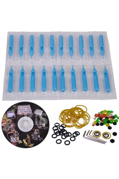4 Lining and Shading Tattoo Guns with LED Power Supply and Locking Aluminum Carrying Case