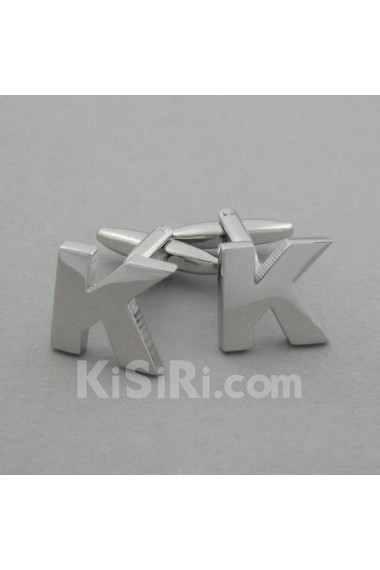 Men's Silver Metal Cufflink