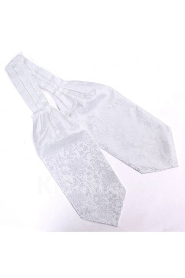 Men's White Microfiber Cravat