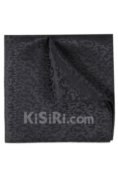 Men's Black Microfiber Pocket Square 