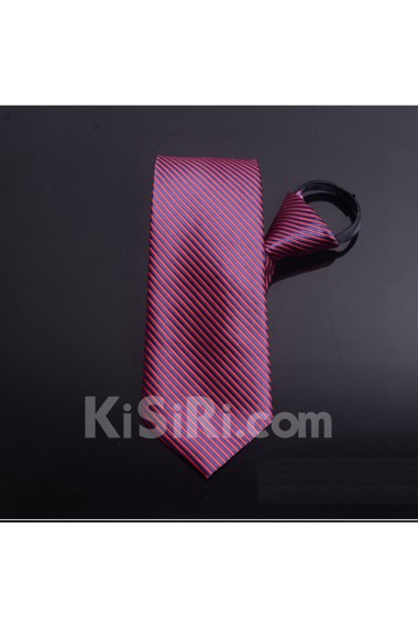 Red Striped Microfiber Necktie
