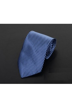 Blue Striped Microfiber Necktie