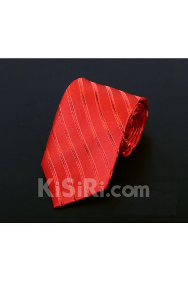 Red Striped Microfiber Necktie