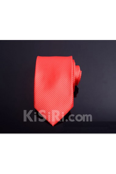 Orange Striped Microfiber Necktie