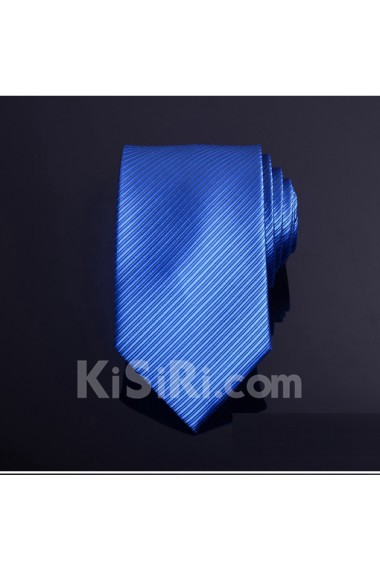Blue Striped Microfiber Necktie