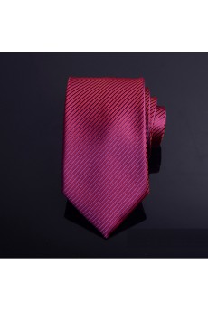 Red Striped Microfiber Necktie