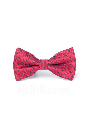 Red Floral Microfiber Bow Tie