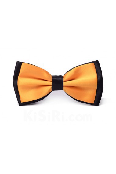 Yellow Solid Microfiber Bow Tie