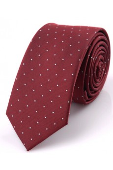 Red Polka Dot Microfiber Skinny Ties