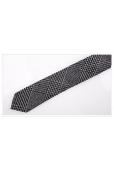 Gray Plaid Wool Skinny Ties