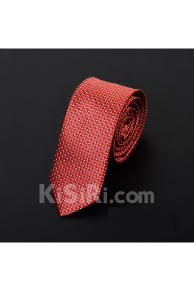 Red Polka Dot Microfiber Skinny Ties