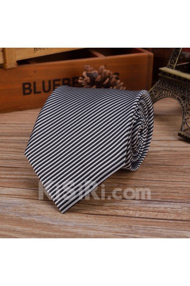 Brown Striped Emulation Silk NeckTie