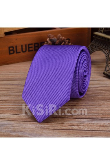 Purple Striped Emulation Silk NeckTie