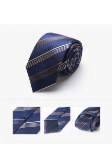 Blue Striped 100% Silk NeckTie