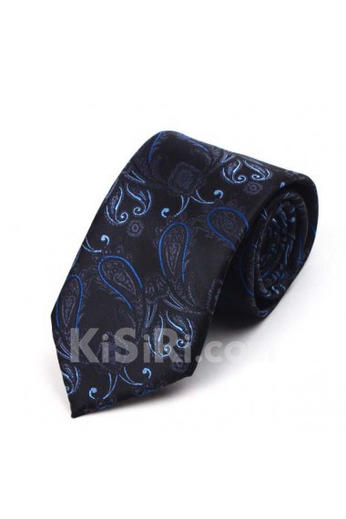 Blue Floral Polyester NeckTie