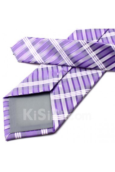 Purple Plaid Microfiber NeckTie