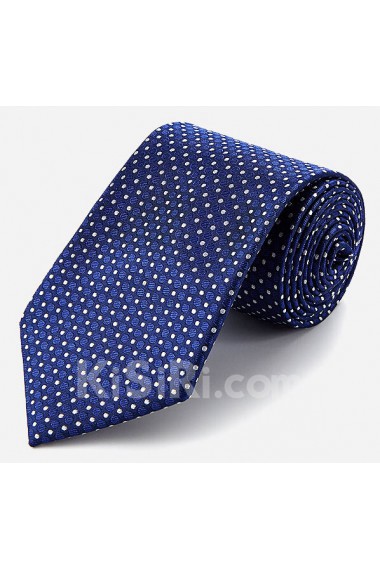 Blue Polka Dot 100% Silk NeckTie