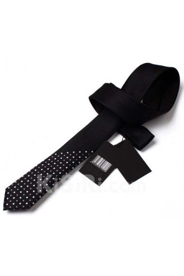Black Polka Dot Microfiber Skinny Tie