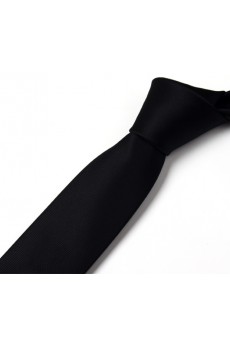 Gray Striped Microfiber Skinny Tie