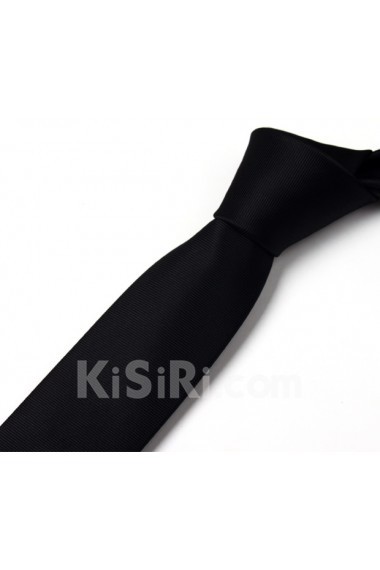 Gray Striped Microfiber Skinny Tie