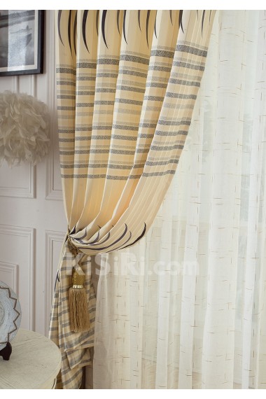 Striped Energy Saving Made to Measure Curtain (Two Panels)