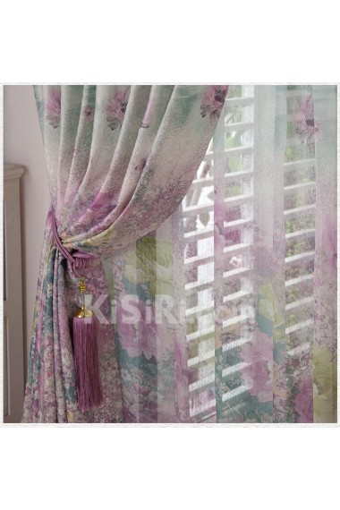 Floral Energy Saving Made to Measure Curtain (Two Panels)