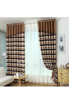 Striped Energy Saving Made to Measure Curtain (Two Panels)
