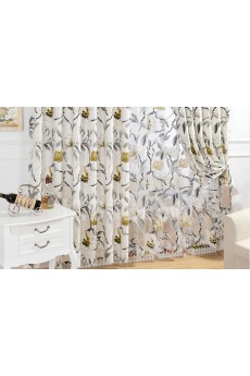 Floral Made to Measure Sheer Curtain (Two Panels)