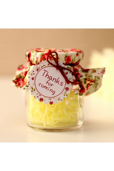 Small Floral Fabric Wedding Favor Bottles (12 Pieces/Set)