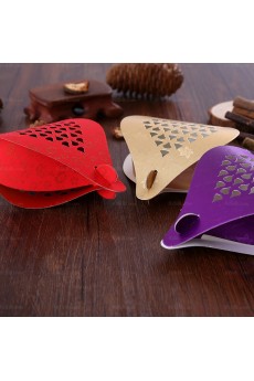 Gold Color Heart-shaped Hollow Wedding Favor Boxes (12 Pieces/Set)