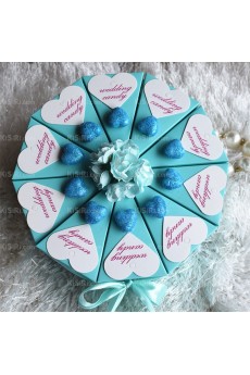 Stylish Blue Color Wedding Favor Boxes (10 Pieces/Set)