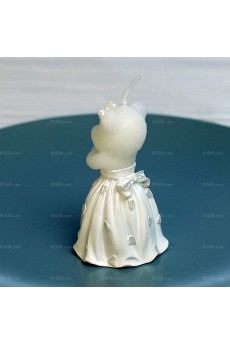 Personalized White Creative Bears Candle 