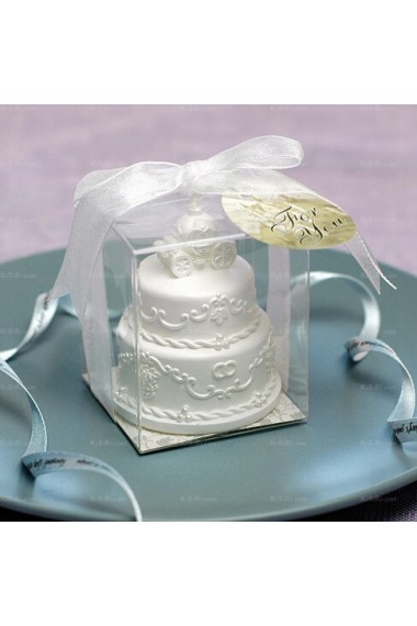 Exquisite White Pumpkin Car Cake Candle 